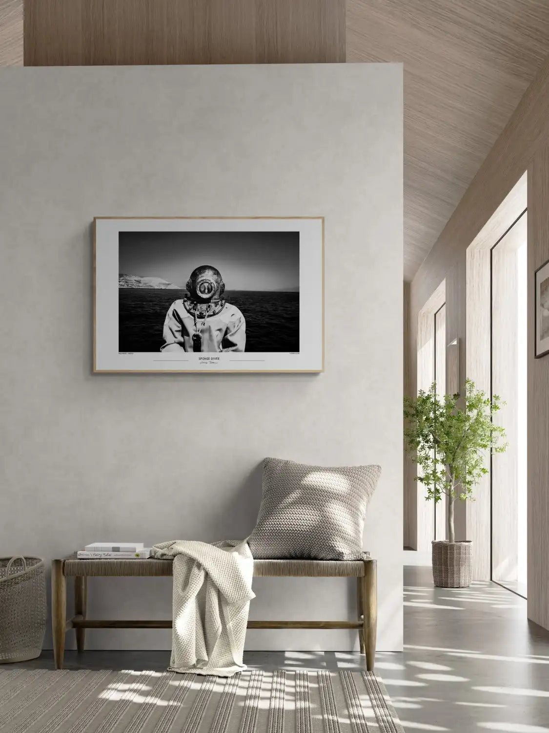 The Sponge Diver | Black-and-White photography Wall Art Poster from Greece, by George Tatakis - bohemian room