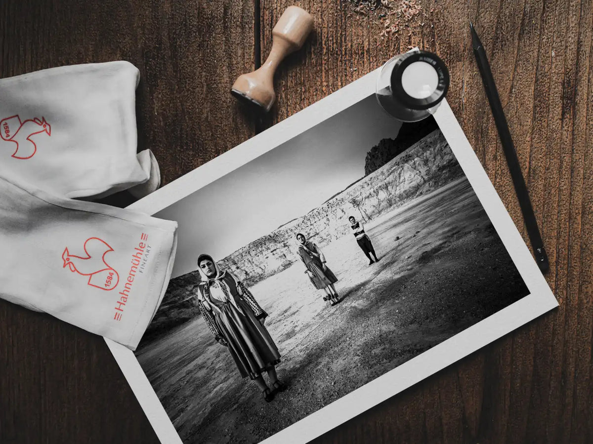Black and White Photography Wall Art Greece | Costumes of Nisyros in the volcano Dodecanese Greece by George Tatakis - photo print on table