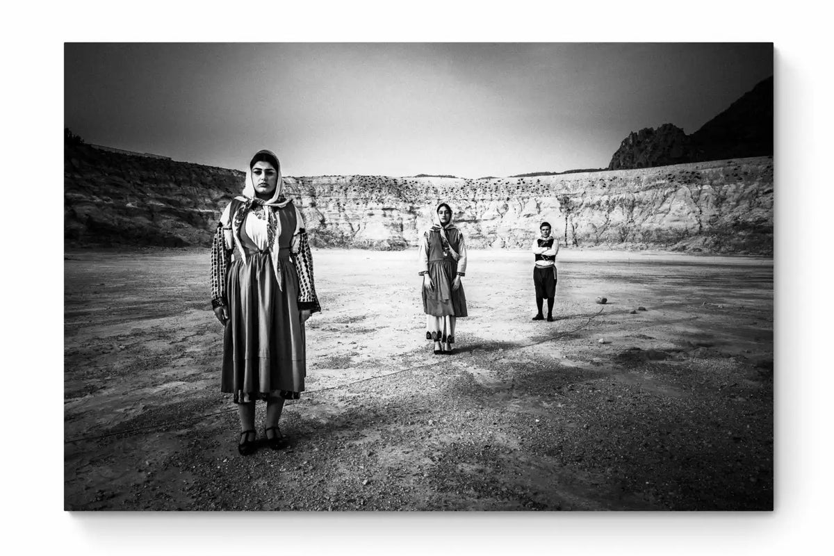 Black and White Photography Wall Art Greece | Costumes of Nisyros in the volcano Dodecanese Greece by George Tatakis - whole photo