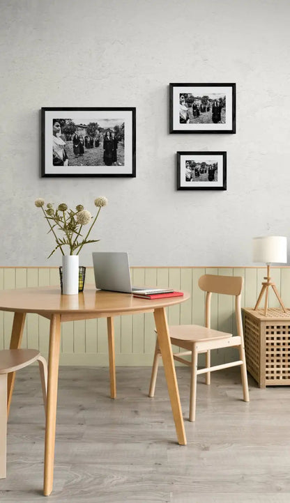 Black and White Photography Wall Art Greece | Costumes of Lefkada island at a backyard Ionian Sea by George Tatakis - framing options