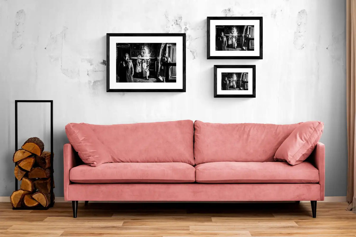 Black and White Photography Wall Art Greece | Traditional costumes of Gennadi in a local church Rhodes by George Tatakis - framing options