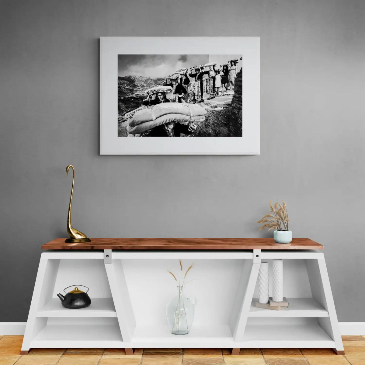 Black and White Photography Wall Art Greece | Limited Edition numbered signed. Dowry transportation Olympos Karpathos Dodecanese.