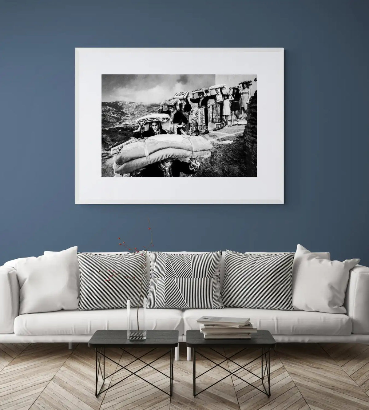 Black and White Photography Wall Art Greece | Limited Edition numbered signed. Dowry transportation Olympos Karpathos Dodecanese.