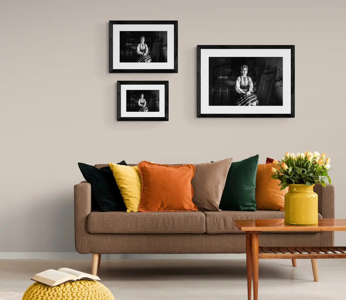 Black and White Photography Wall Art Greece | The traditional costume of Emponas in a local house Rhodes by George Tatakis - framing options