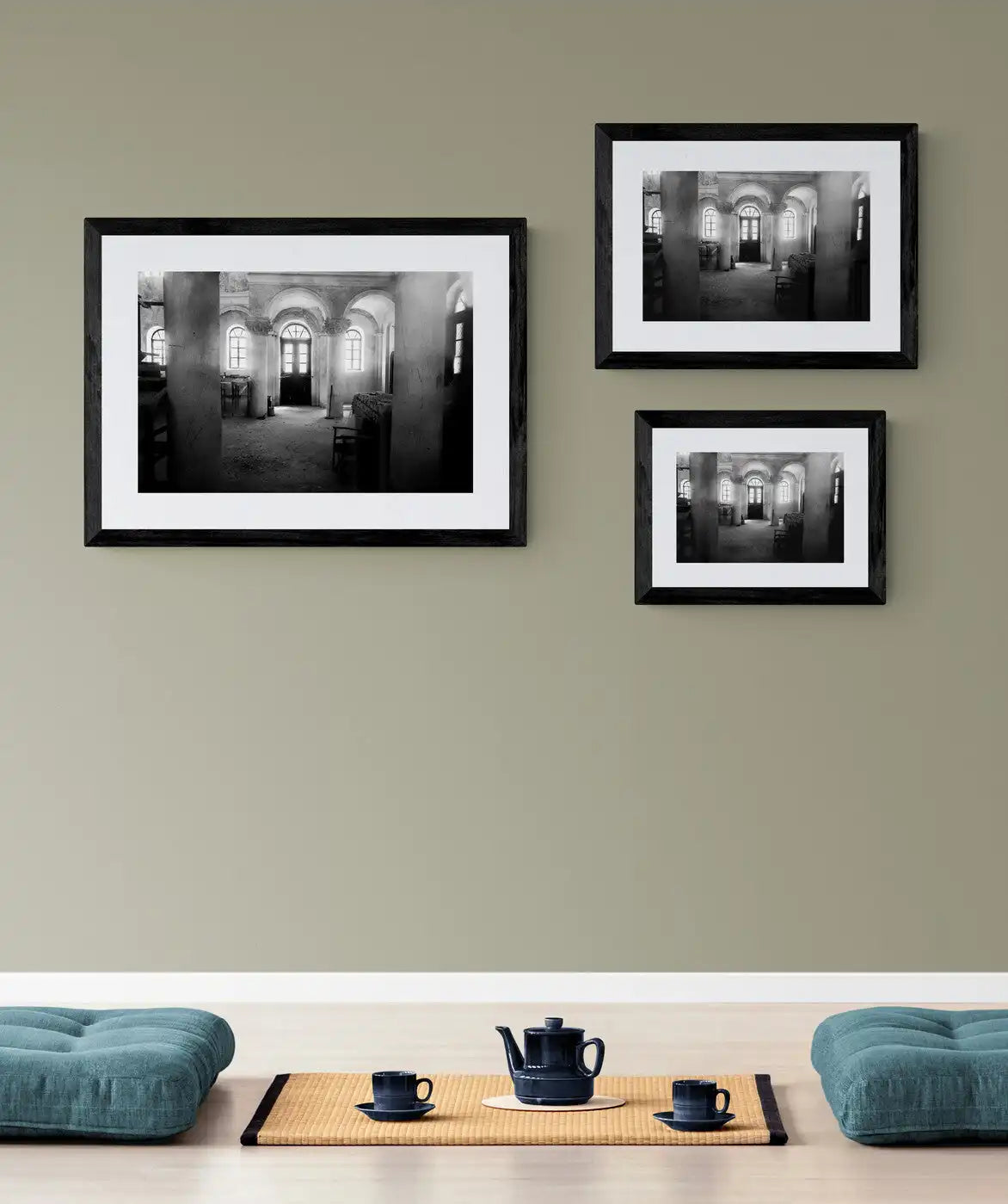 Black and White Photography Wall Art Greece | Church interior in Kastellorizon Dodecanese by George Tatakis - framing options