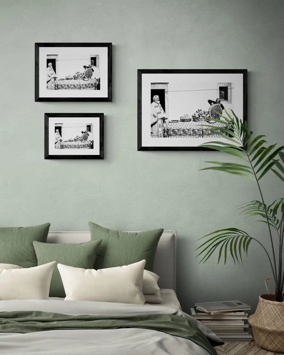 Black and White Photography Wall Art Greece | Cutting bread during a feast in Tristomo Olympos Karpathos Dodecanese by George Tatakis - framing options