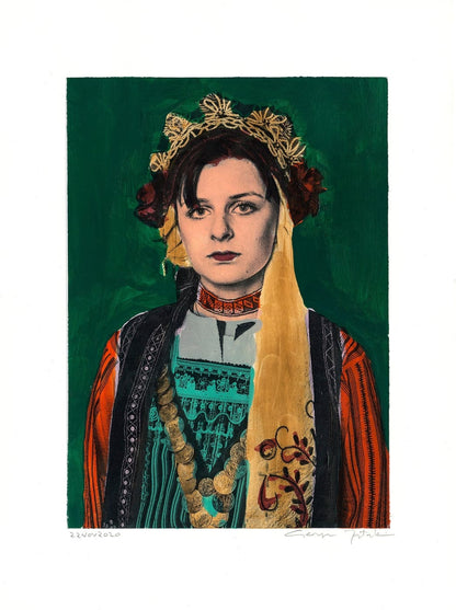 Wall Art Living Room Decor - George Tatakis | Greece | Painting. Thracian lady #1. | Worldwide Shipping
