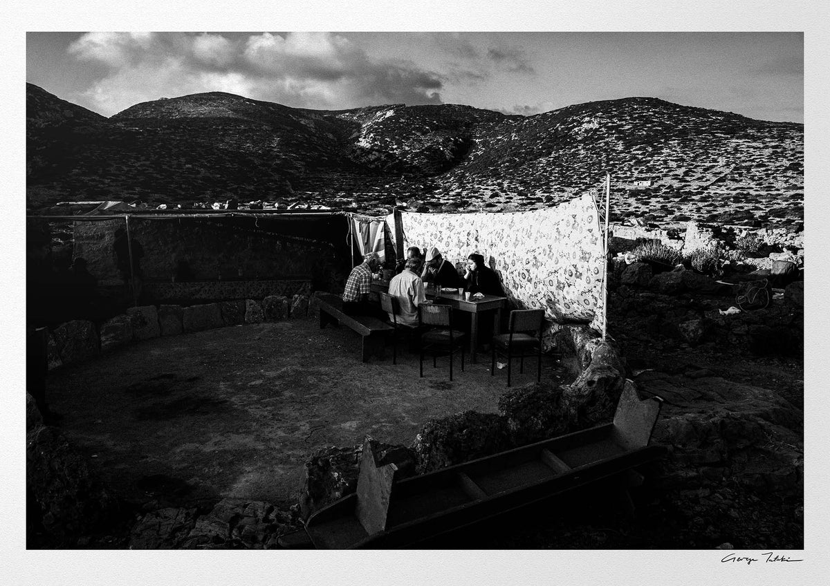 Black and White Photography Wall Art Greece | Dawn on Saria island after celebration of St. Zacharias Olympos Karpathos Dodecanese by George Tatakis