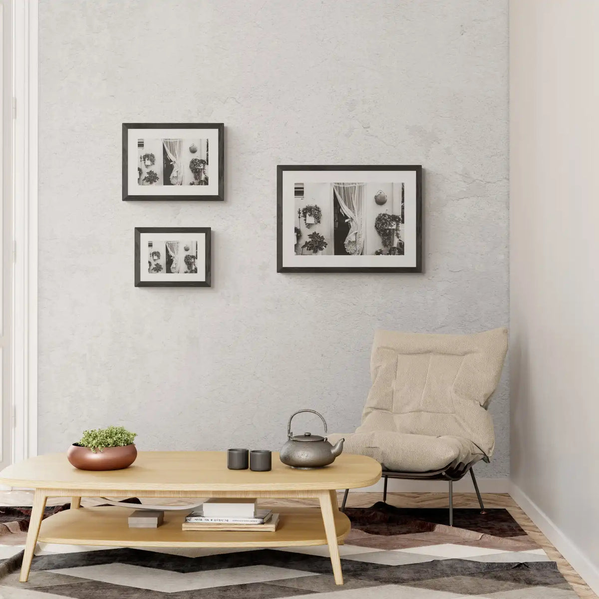 Black and White Photography Wall Art Greece | Lady in Anogia behind a curtain Crete by George Tatakis - framing options