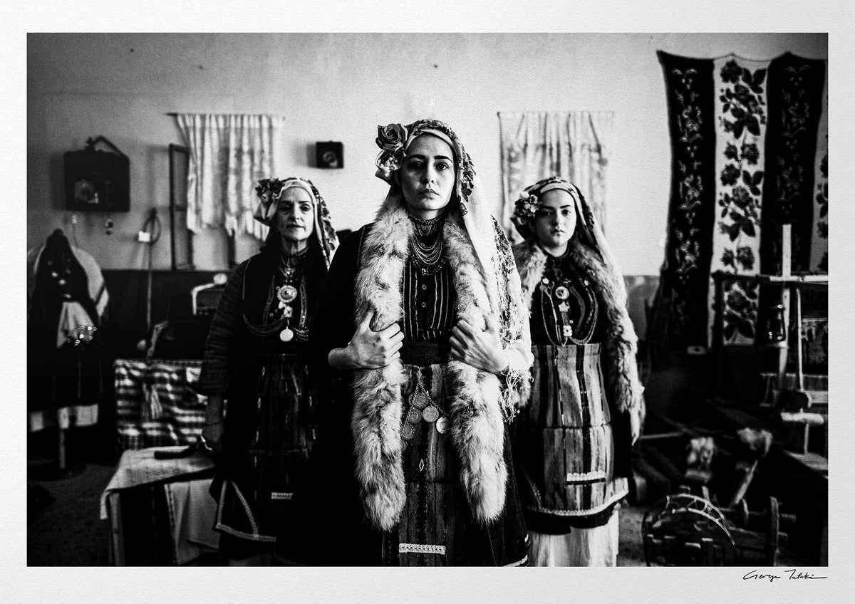 Black and White Photography Wall Art Greece | Costumes of Skopos at the local Museum Florina W. Macedonia by George Tatakis