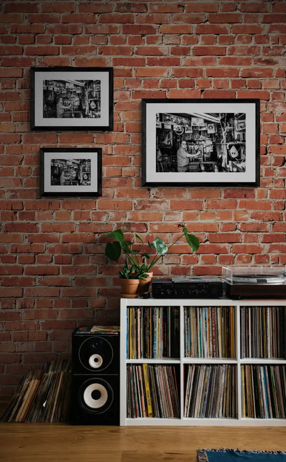 Black and White Photography Wall Art Greece | Man in his music instrument workshop Anogia Crete by George Tatakis - framing options